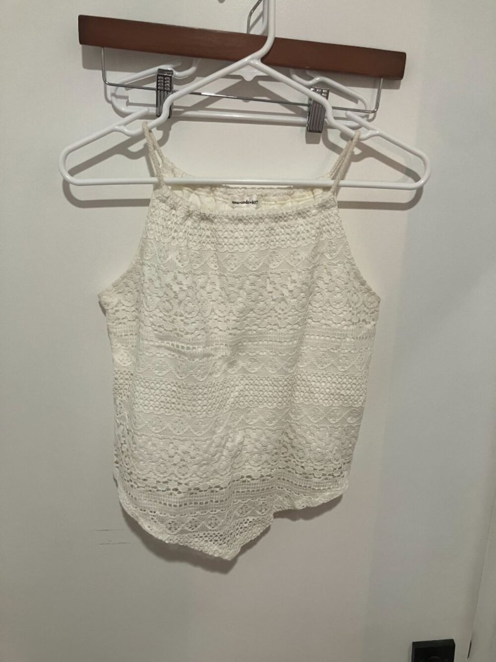 Area Code 407 White Lace Crop Tank Top Boho Festival Tween Junior Size 14